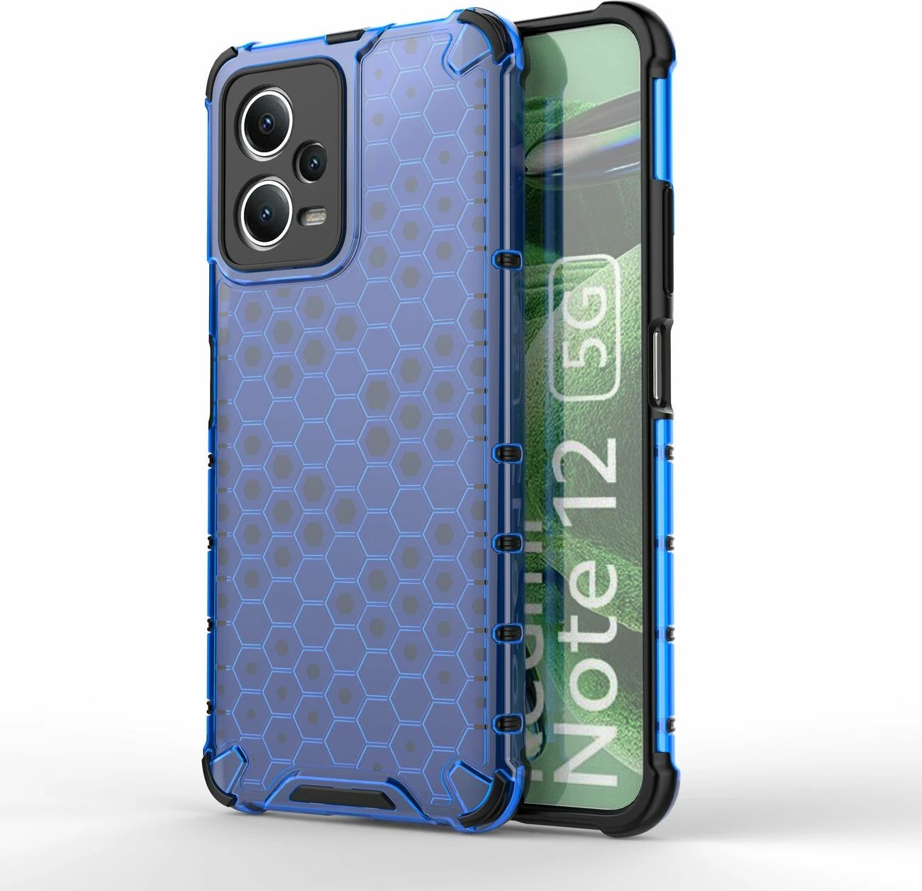 Mbështjellës Hurtel Honeycomb për Xiaomi Redmi Note 12 5G / Poco X5 5G, i kaltër