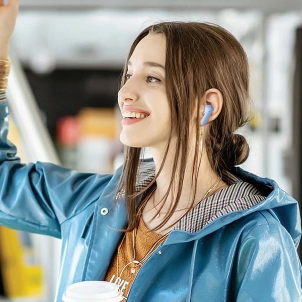 Kufje Bluetooth AWEI T85, ENC, TWS, me kuti karikimi, Kaltër