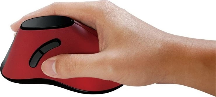 Maus ergonomik vertikal LogiLink ID0159, wireless, 2.4GHz, i kuq
