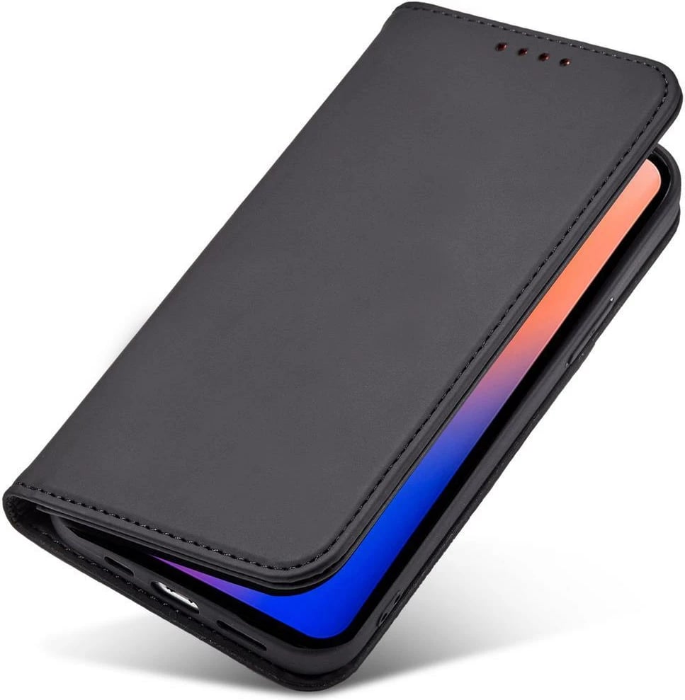 Mbështjellës Hurtel Magnet Card Case për iPhone 12, me portofol dhe mbajtëse, e zezë