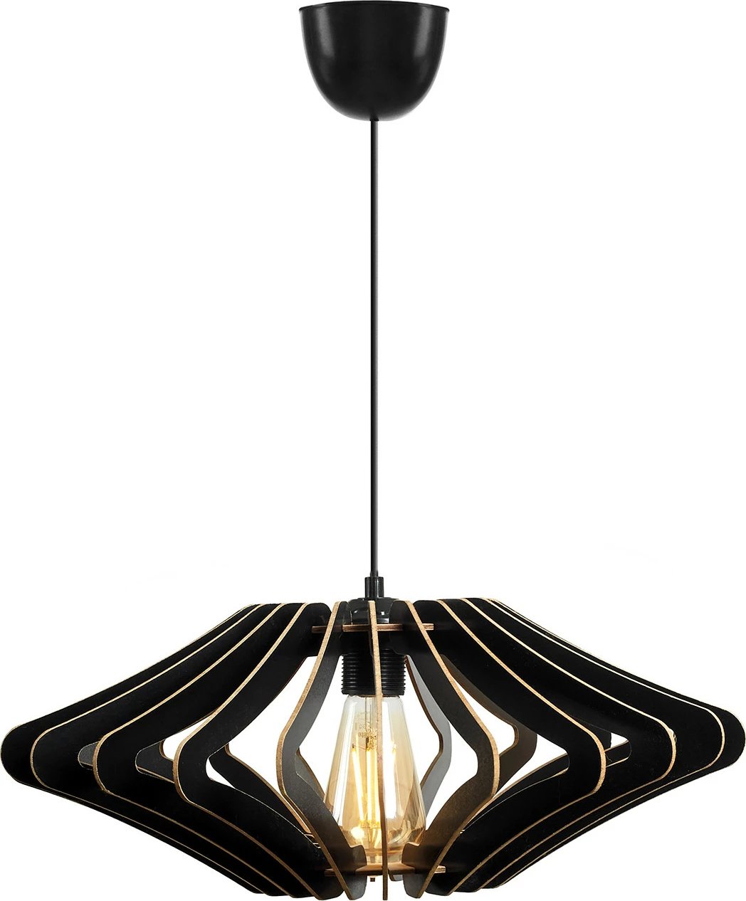 Llambë tavani Opviq, dizajn engjëlli, e zezë, 2 copë, 47x19x55 cm