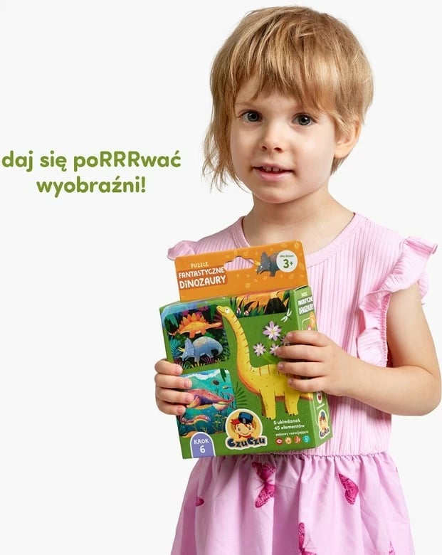 Puzzle për fëmijë CzuCzu Fantastic Dinosaurs, 45 pjesë, shumëngjyrëshe, set prej 5 copësh Puzzle për fëmijë CzuCzu Fantastic Dinosaurs, 45 pjesë, shumëngjyrëshe, set prej 5 copësh
