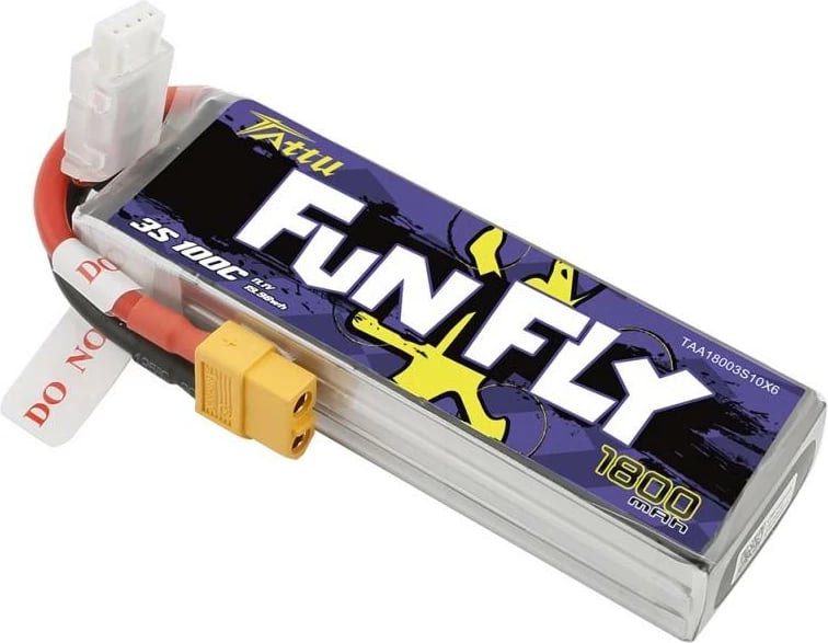 Bateri LiPo Tattu Funfly 1800mAh 11.1V 100C 3S1P me XT60