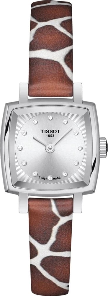 Orë dore TISSOT LOVELY W-Diamonds për femra, kafe