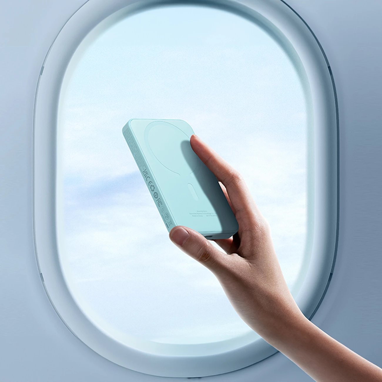 Power bank Baseus Magnetic Mini 5000mAh, 20W, USB-C, blu, me kabllo