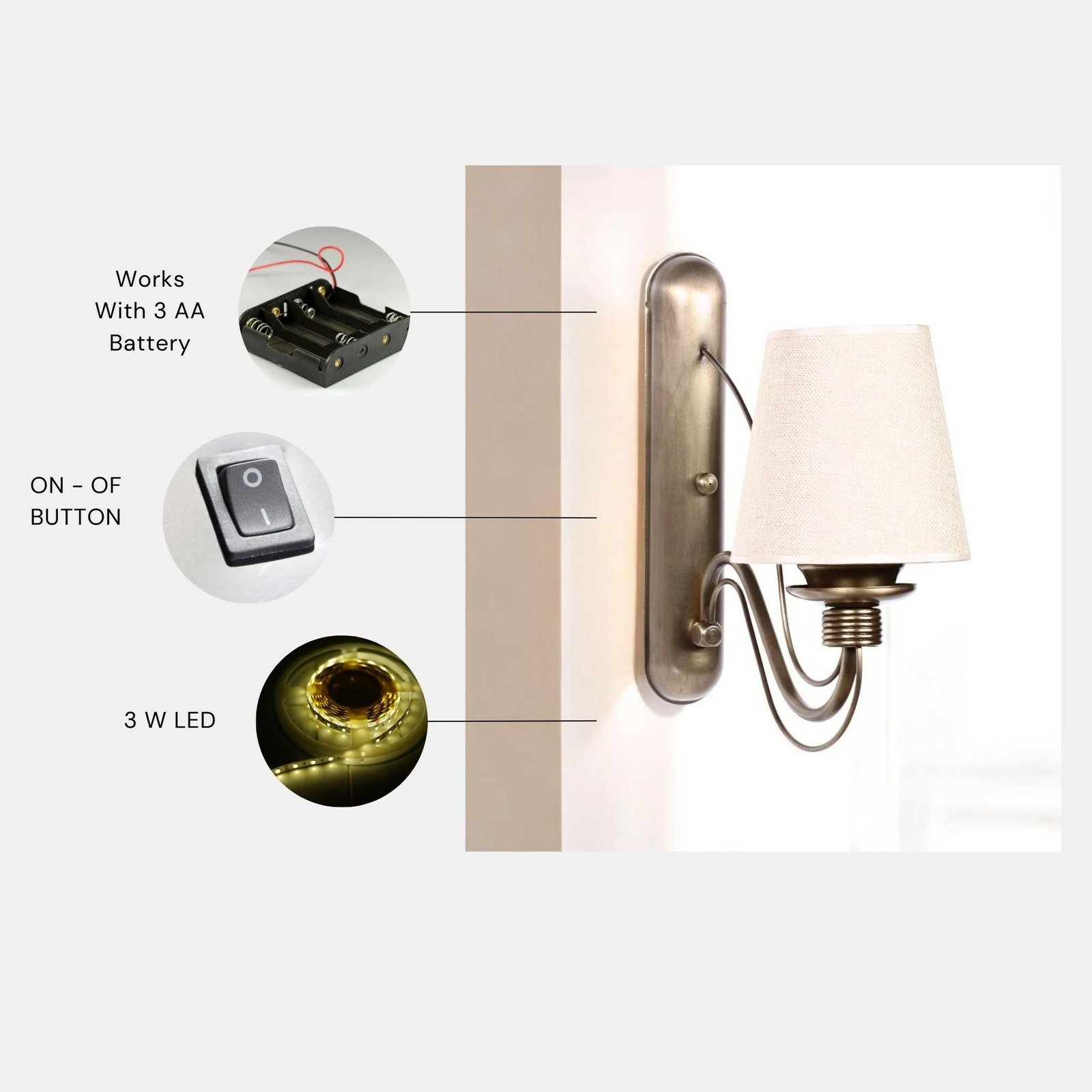 Llambë muri Opviq, Berfin - 7758-1AP, bezhë