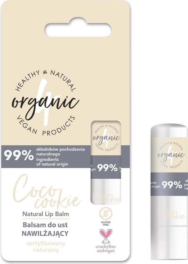Balsam për buzë 4organic Coco Cookie për femra, 5g