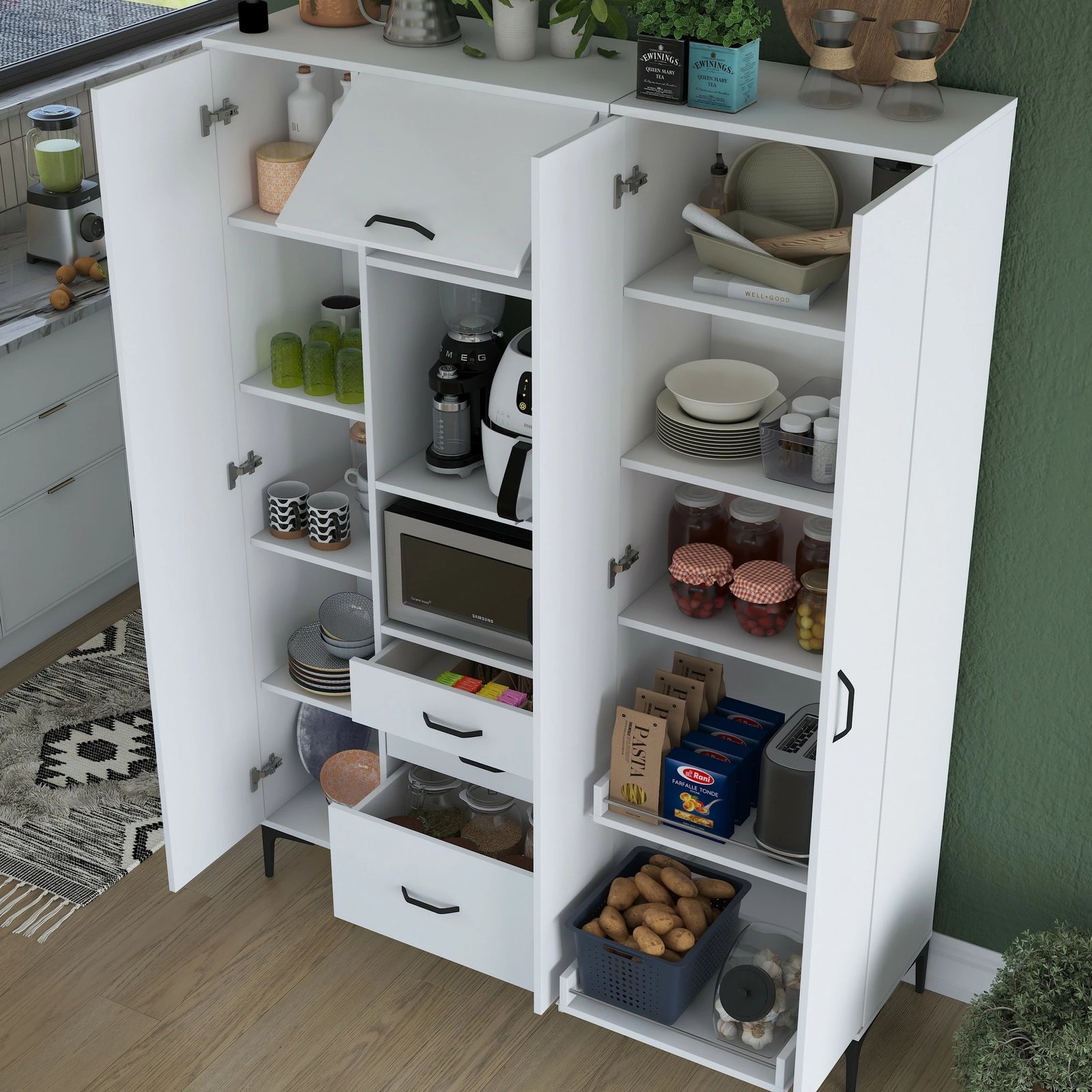 Dollap shumëpërdorimësh, ngjyrë e bardhë, Skye Decor, JE131 - 2989