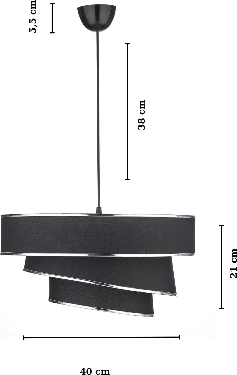 Llambë tavani Opviq, KS-2008, kapak prej tekstili, ngjyrë e zezë dhe argjend