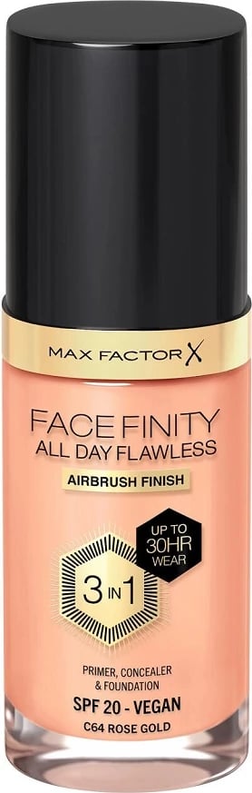 Fondatinë për femra Max Factor Facefinity All Day Flawless 3-in-1 C64 Rose Gold 30ml