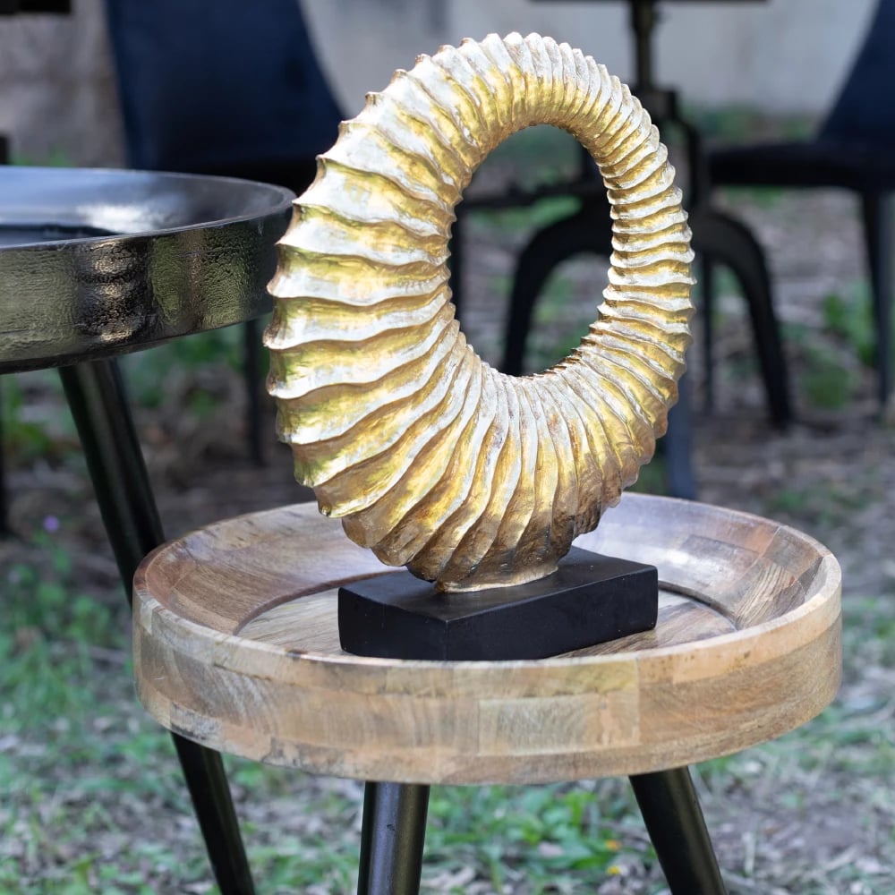 Dekor adharc Totem, polirezine, ar e zi, 32x10x35cm