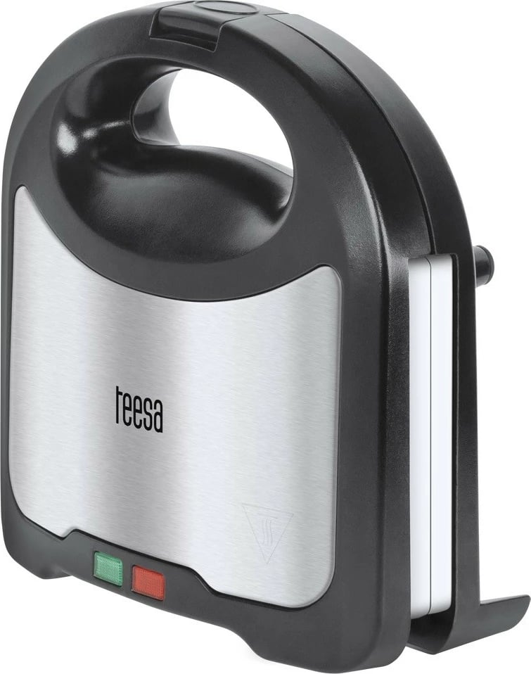 Toster sanduiçesh, TEESA TSA3222, 800 W, pllaka jo-ngjitëse me veshje qeramike, ruajtje vertikale, zi/inox
