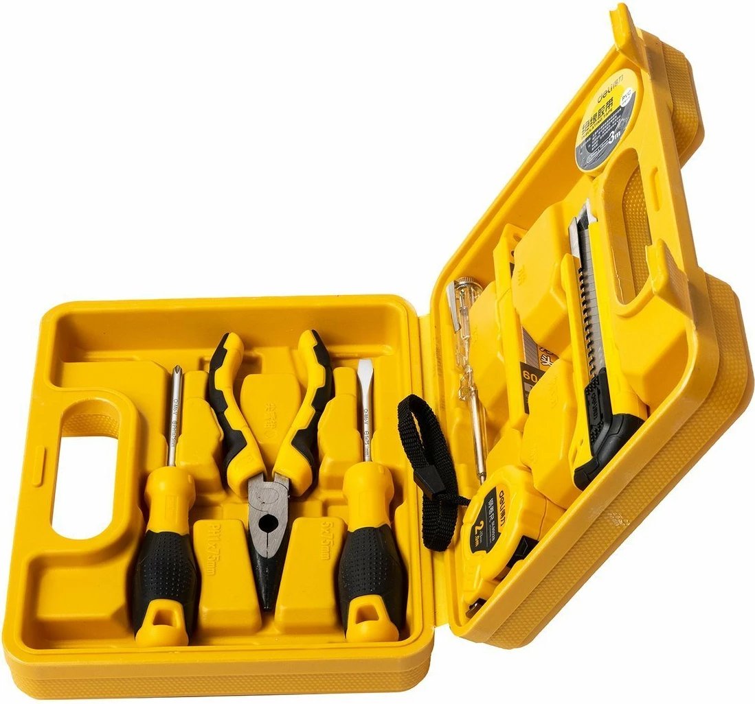 Set veglash Deli Tools EDL1008J, 8 copë, e verdhë
