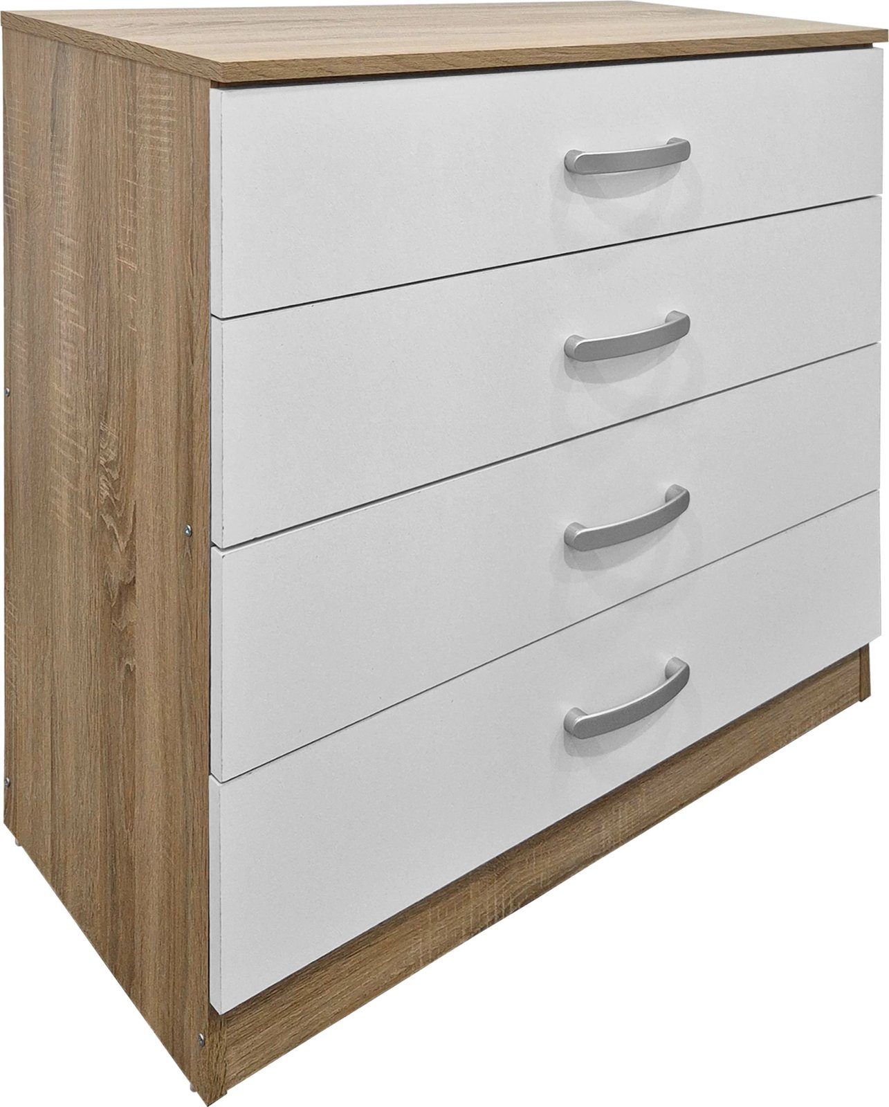 Set dhome gjumi Athos, sonoma e bardhë, krevat 90x190cm, set 3 copë