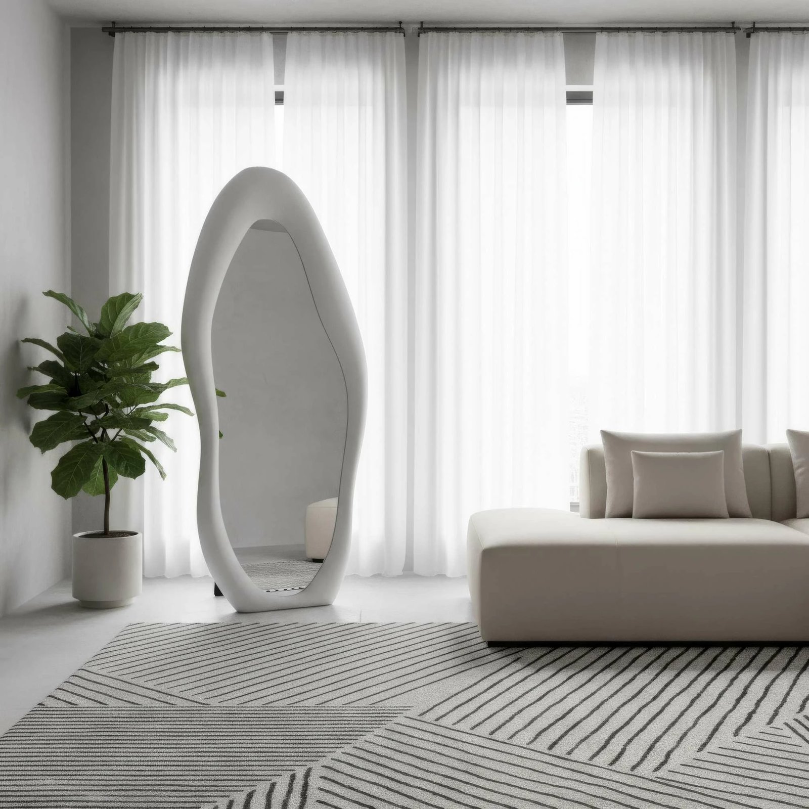 Pasqyrë Cheval Skye Decor, krem