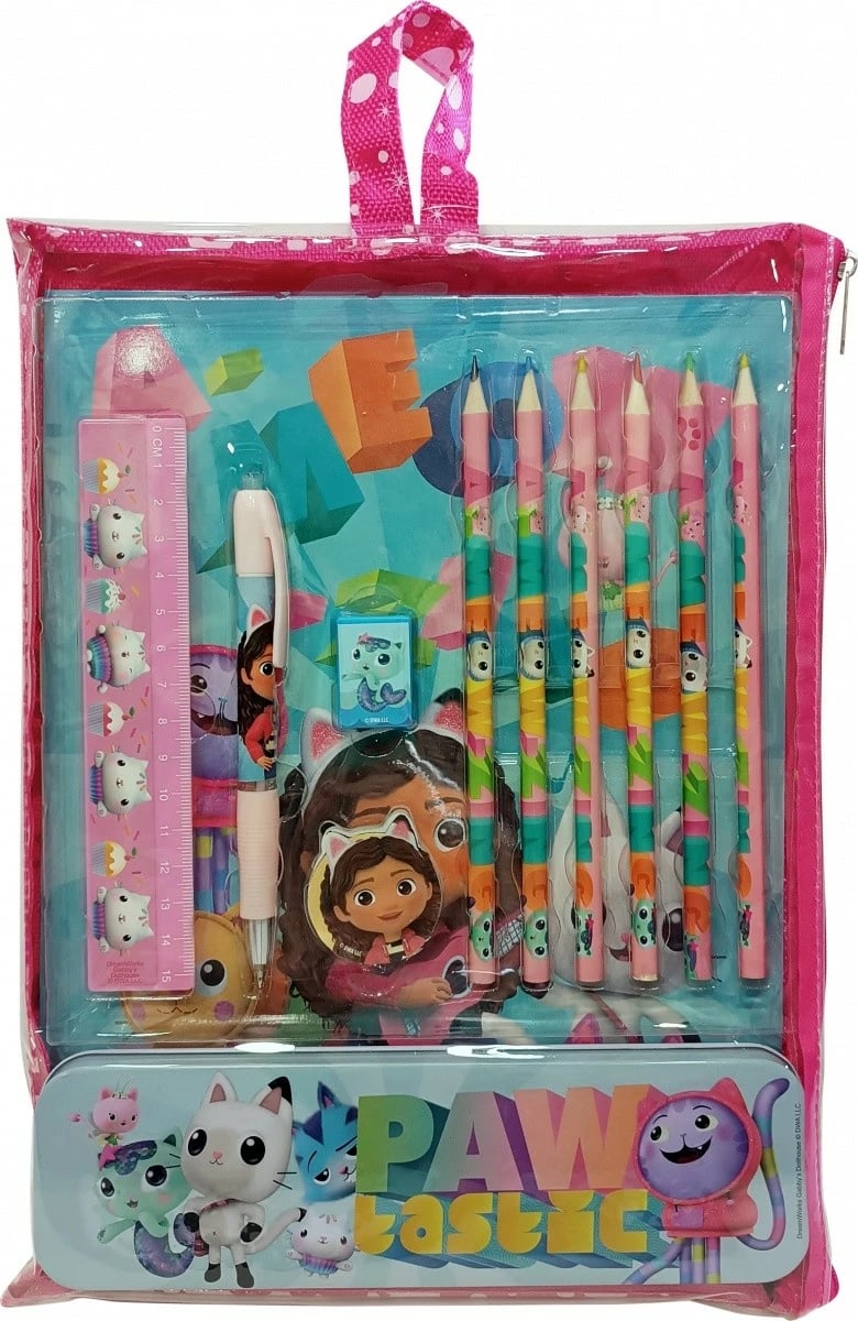 Set shkrimi Kids Euroswan Gabby's Dollhouse GD00062, 12 pjesë, rozë