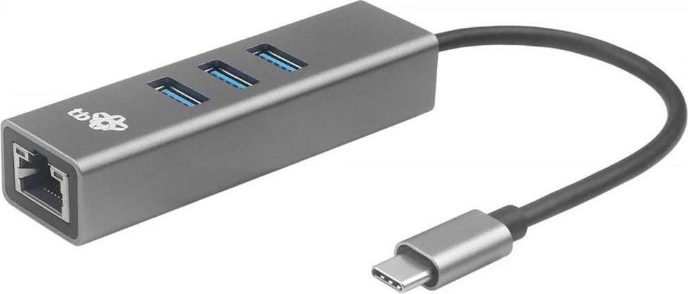 Adapter TB AKTBXKACRJ453UG USB C në RJ45 + 3xUSB A, 1000 Mb/s, Gri