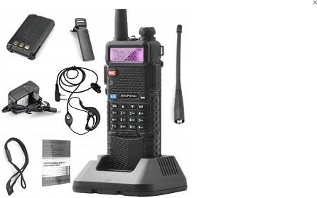 Radio portative BAOFENG UV-5R HTQ, 3800mAh, FM radio, e zezë
