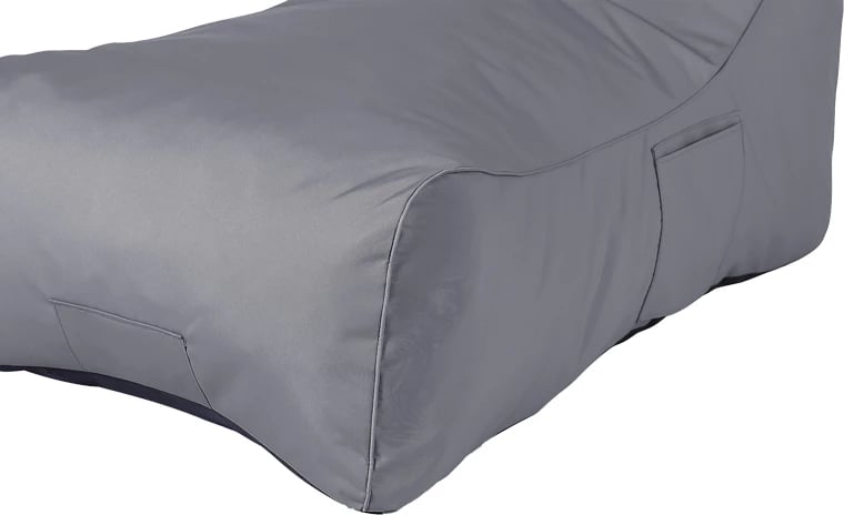 Shezlong pouf Otenda, material i papërshkueshëm nga uji, ngjyrë gri e errët, 67x110x65cm