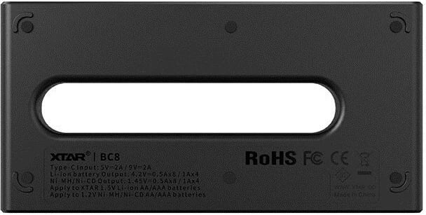 Karikues baterish XTAR BC8, për R03/AAA dhe R6/AA, Li-ion/NiMH, i zi