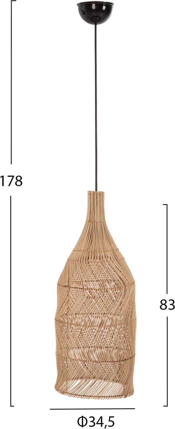 Llambë tavani varëse, ratan natyral, FH7886, 34.5x178cm Llambë tavani varëse, ratan natyral, FH7886, 34.5x178cm