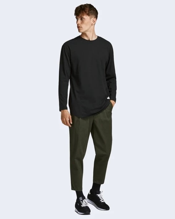 Maicë me mëngë të gjata Jack & Jones për meshkuj, e zezë