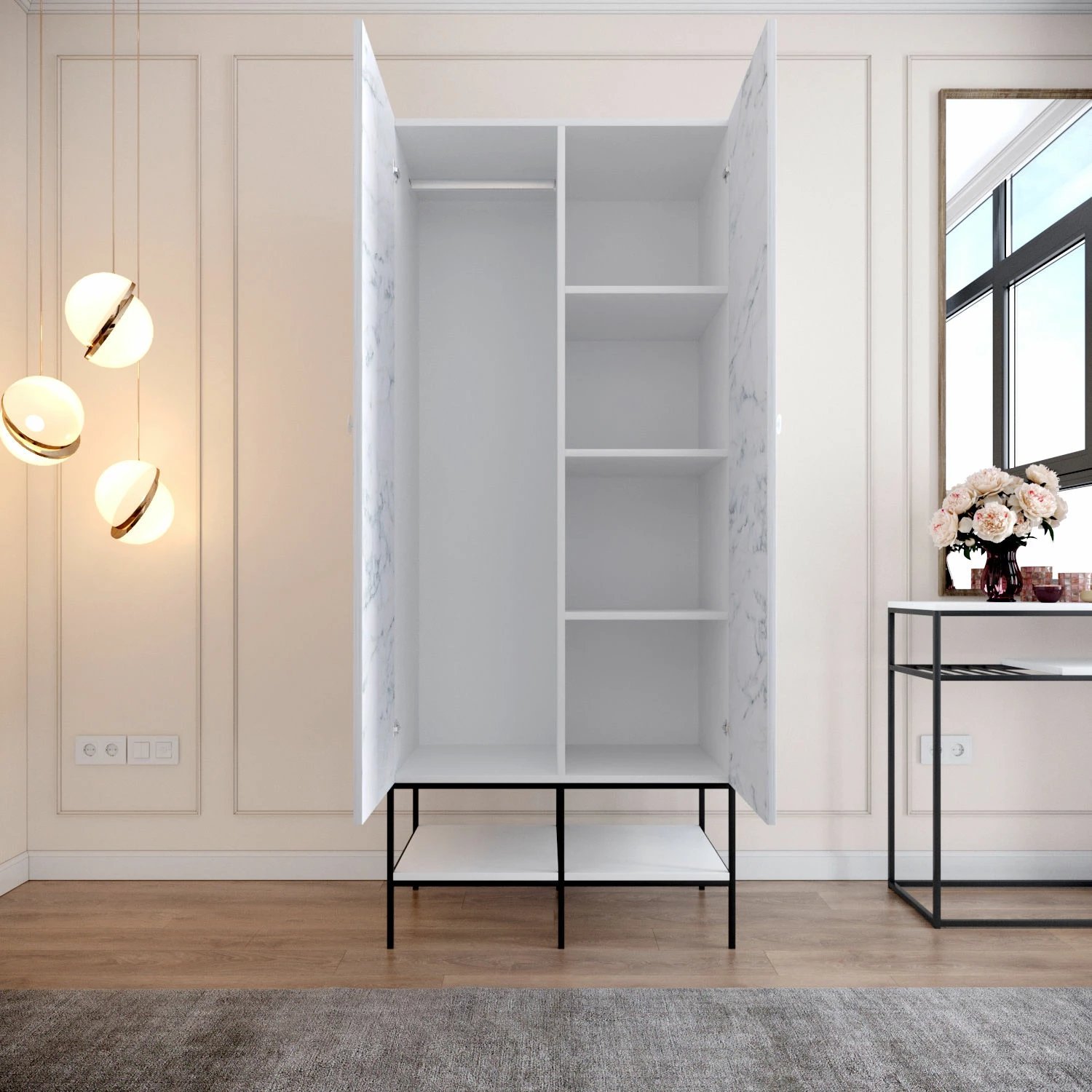 Dollap Hanah Home, Martin 2, i bardhë, i zi, ari