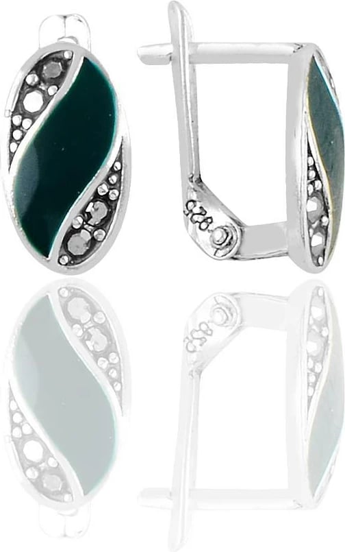 Vathë argjendi Jumeon, ngjyrë argjendi dhe e gjelbër, 11178YESIL