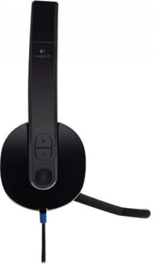 Kufje me mikrofon Logitech H540 USB (981-000480), kontrolla në kupë, kabllo 2–7 m, e zezë