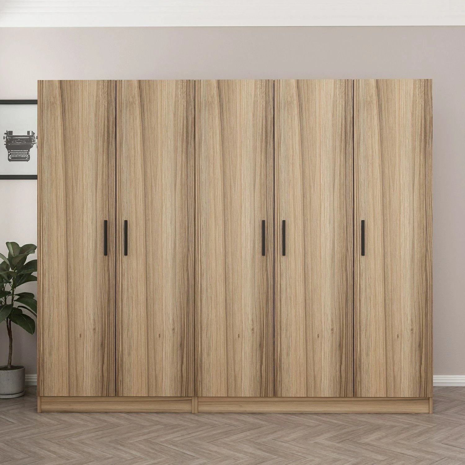 Dollap rrobash Skye Decor, ngjyrë dore, 225x190x52cm