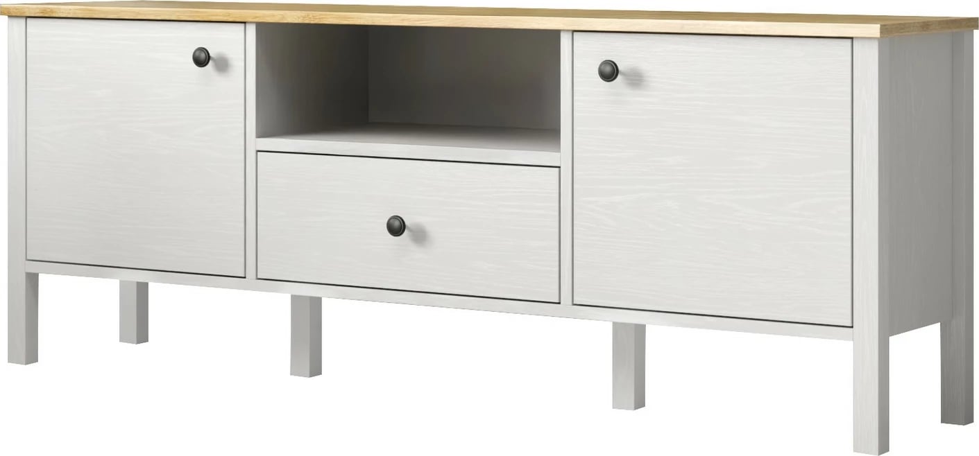 Komodë për TV, ngjyrë druri dhe e bardhë, FRN-20057