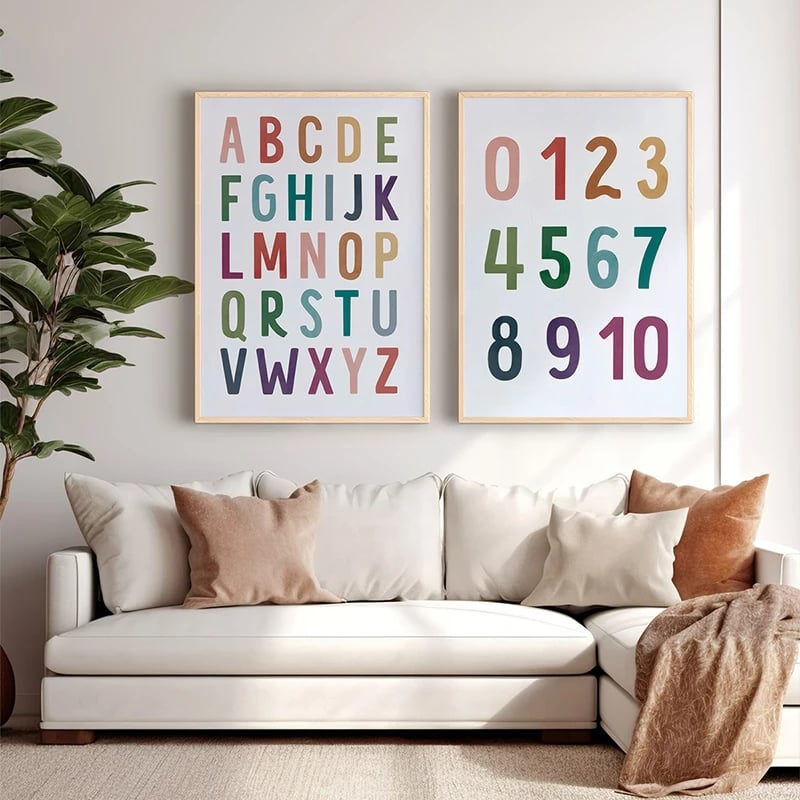 Dy piktura muri në kornizë Yuema, print digjital, shumëngjyrëshe, 33x1.5x48cm