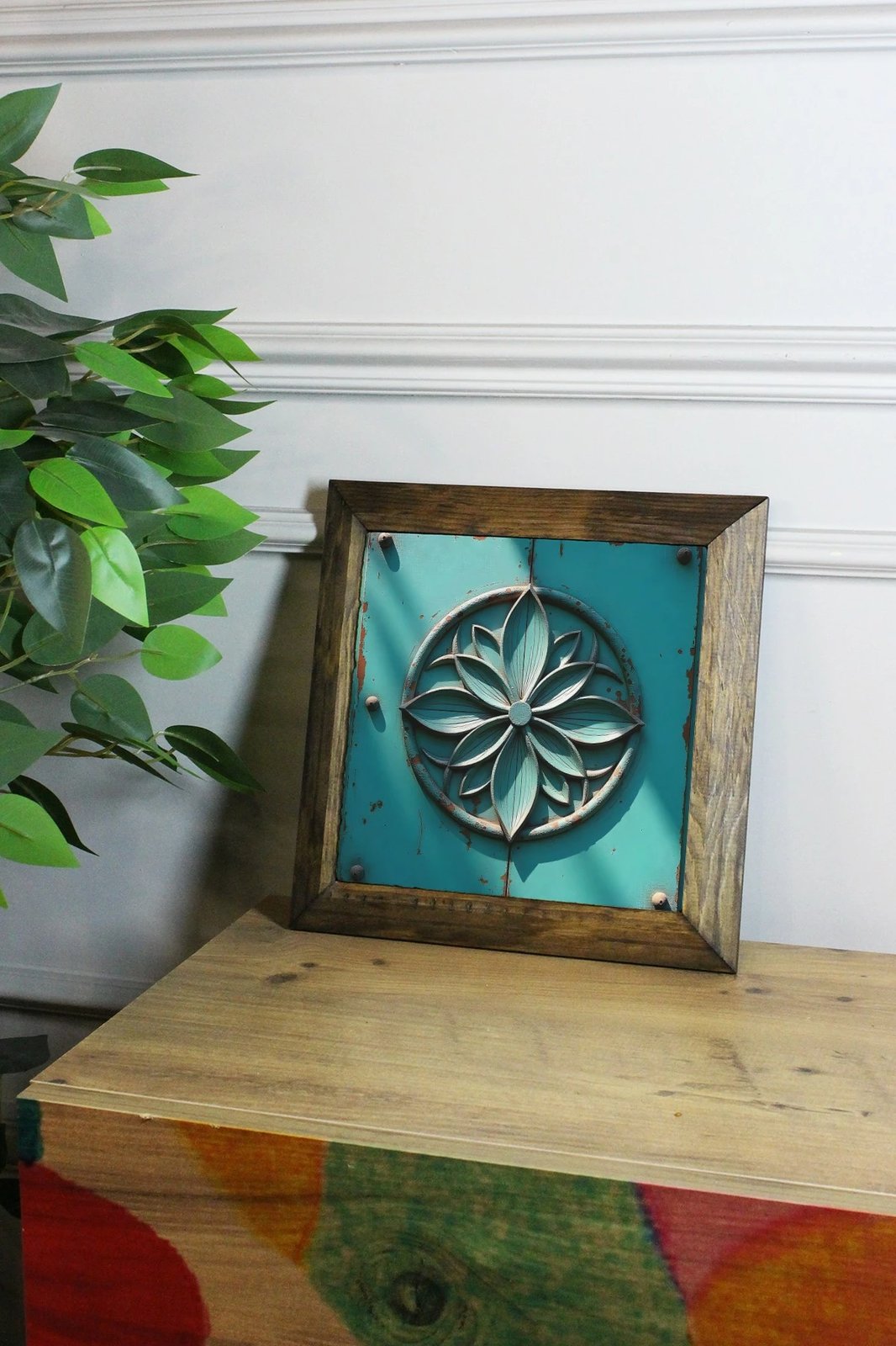 Pikturë dekorative me kornizë, shumëngjyrëshe, Wallity, Ersytastablo36 - 26, 26x26cm