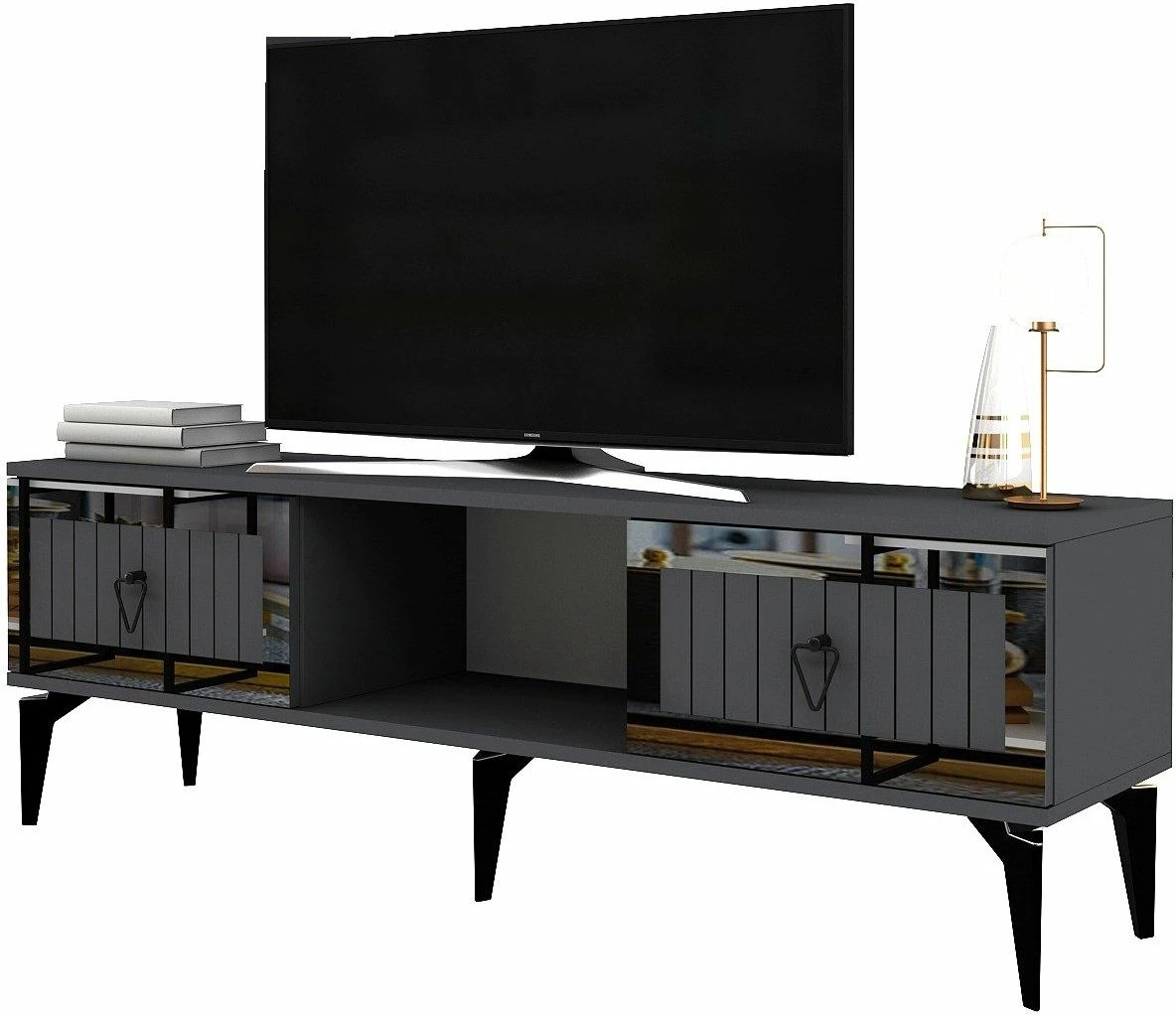 Komodë TV Skye Decor, Linda, anthracite, silver