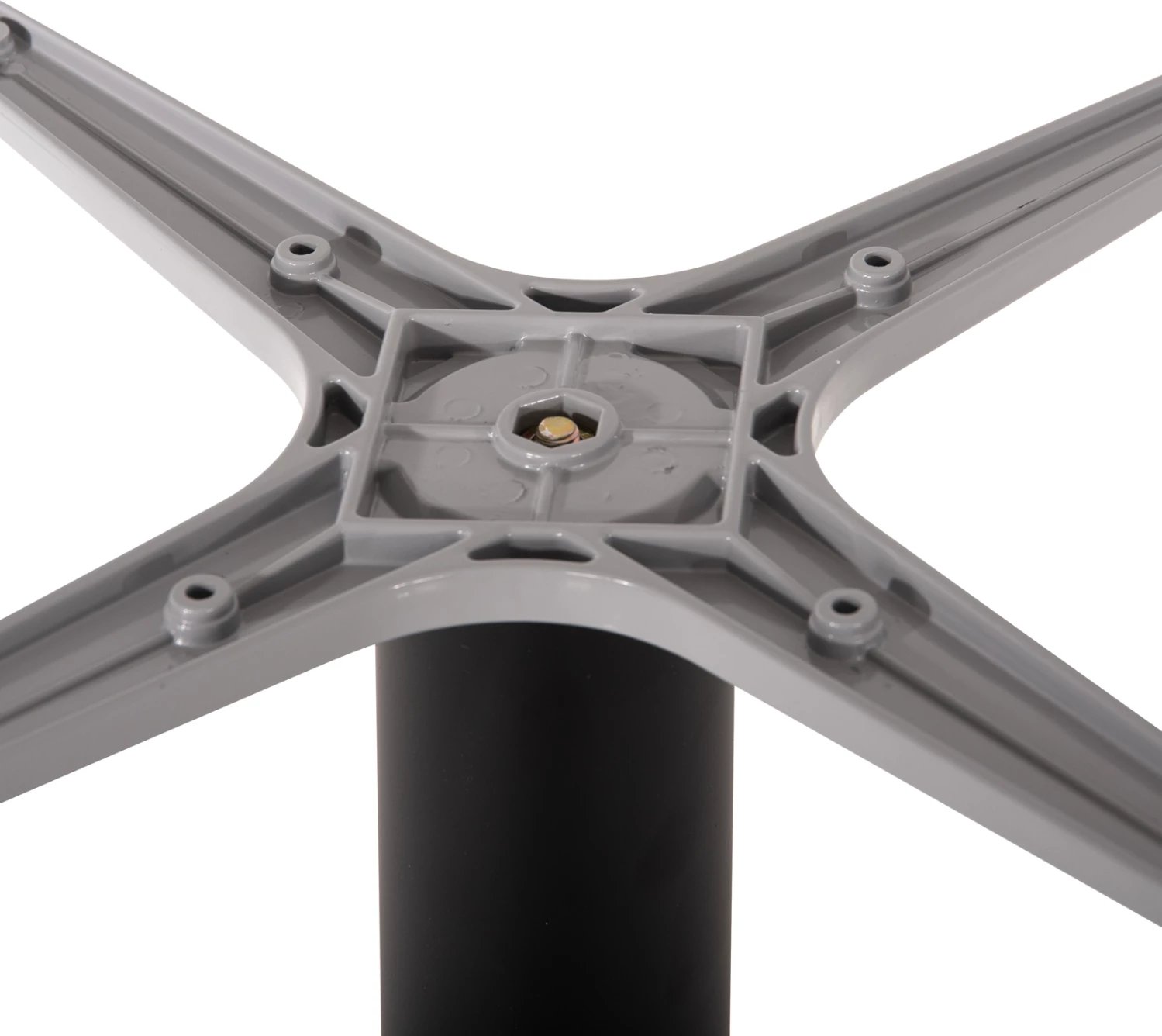 Bazë tavoline alumini, FH476.20, rrumbullake, ngjyrë gri, 48x48cm, kryq Φ45Χ73Hcm