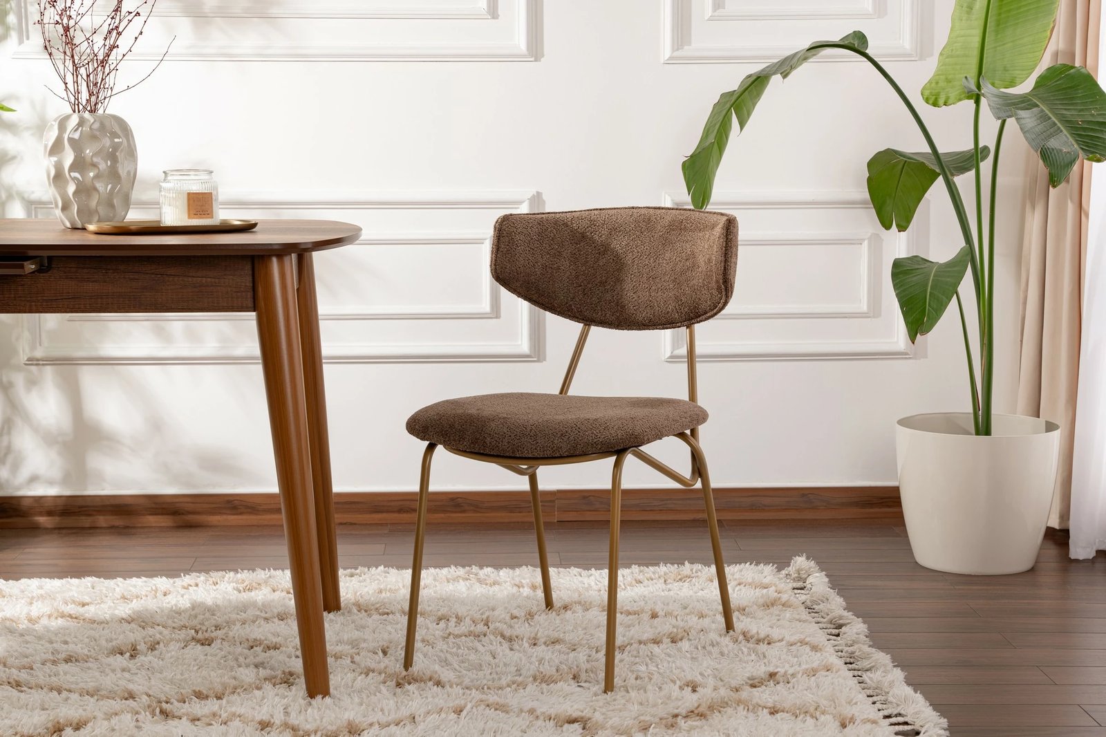 Set karrigesh (2 copë) Skye Decor, ngjyrë kafe dhe ari, Nancy