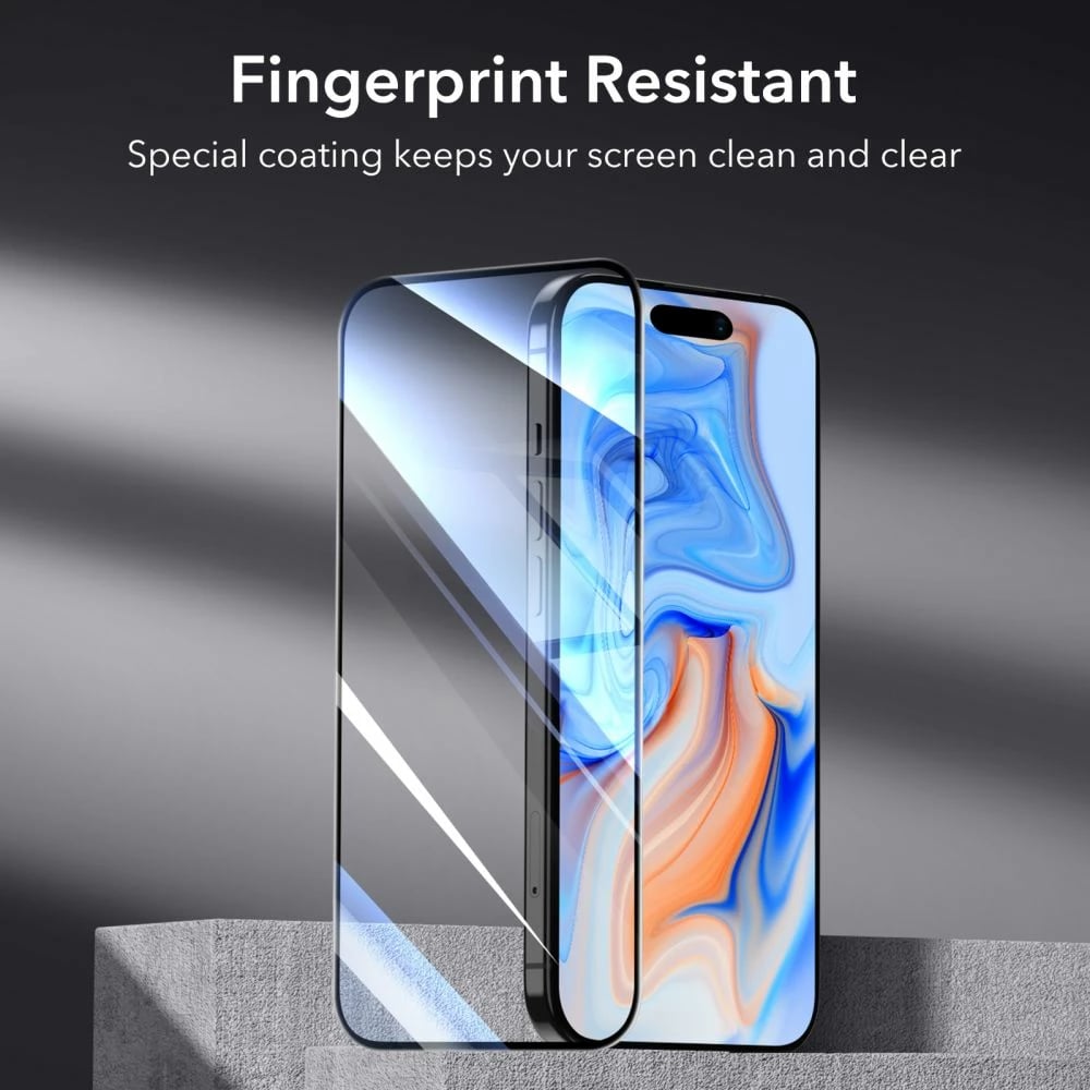 Mbrojtës xhami ESR për iPhone 15, 2 copë, i zi