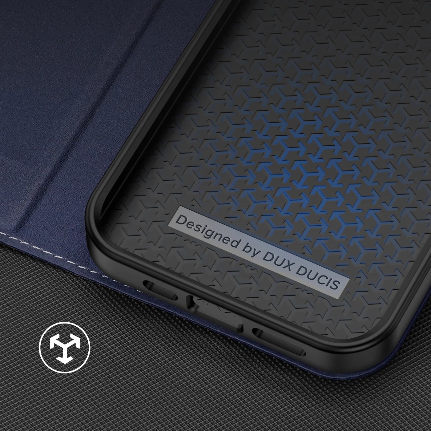 Mbështjellës Dux Ducis Skin X2 për iPhone 14 Pro Max, me kapak magnetik, Blu