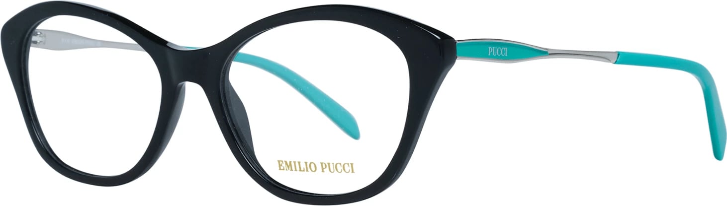 Korniza optike për femra Emilio Pucci, e zezë/gjelbër