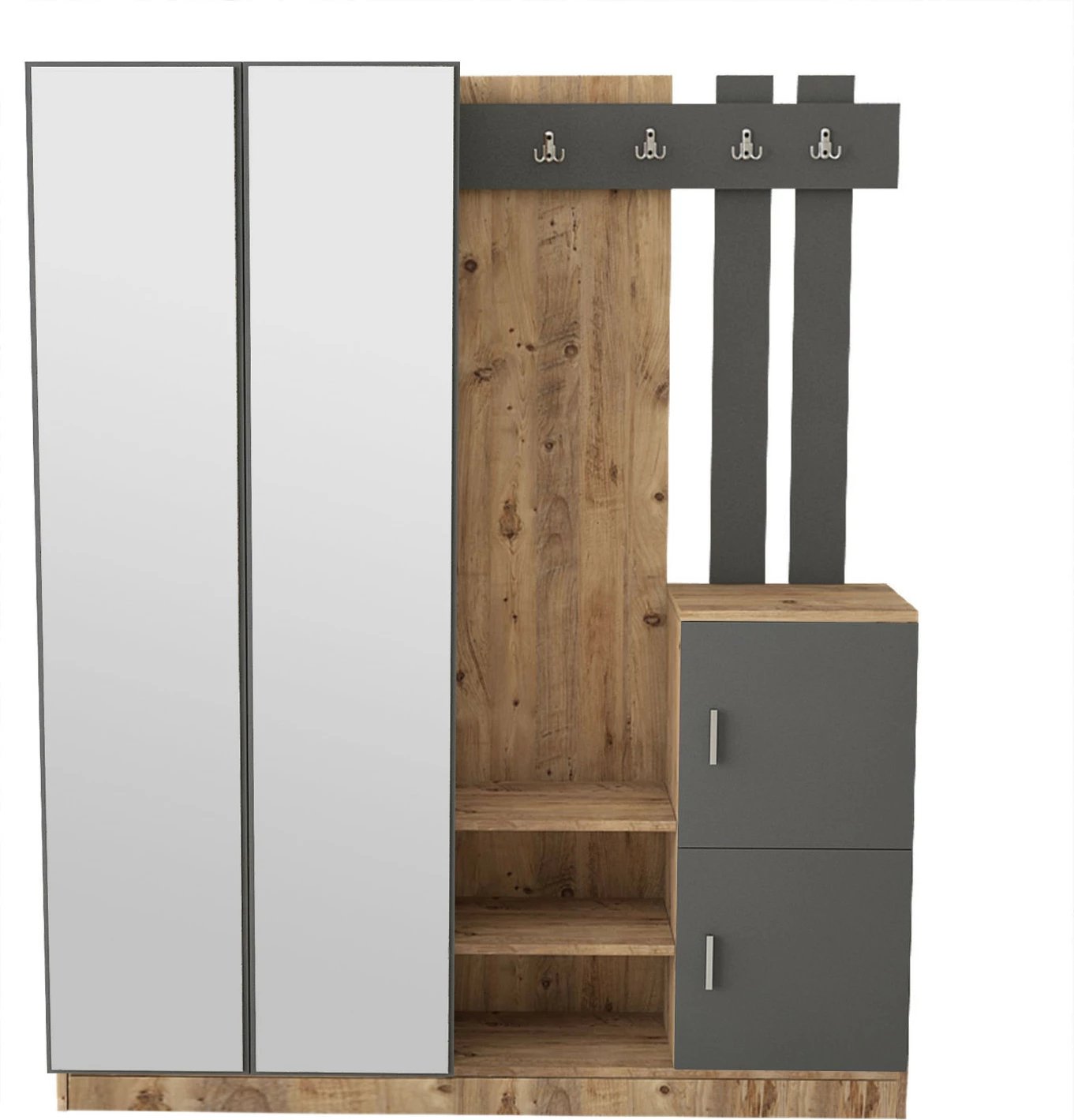 Stendë korridori Skye Decor, ngjyrë pishë Atlantike dhe antracit, Dd8-Aa