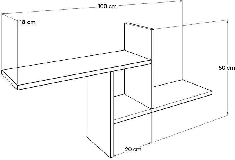 Raf muri Hanah Home, ngjyrë lisi, Raf-04-Ff-1