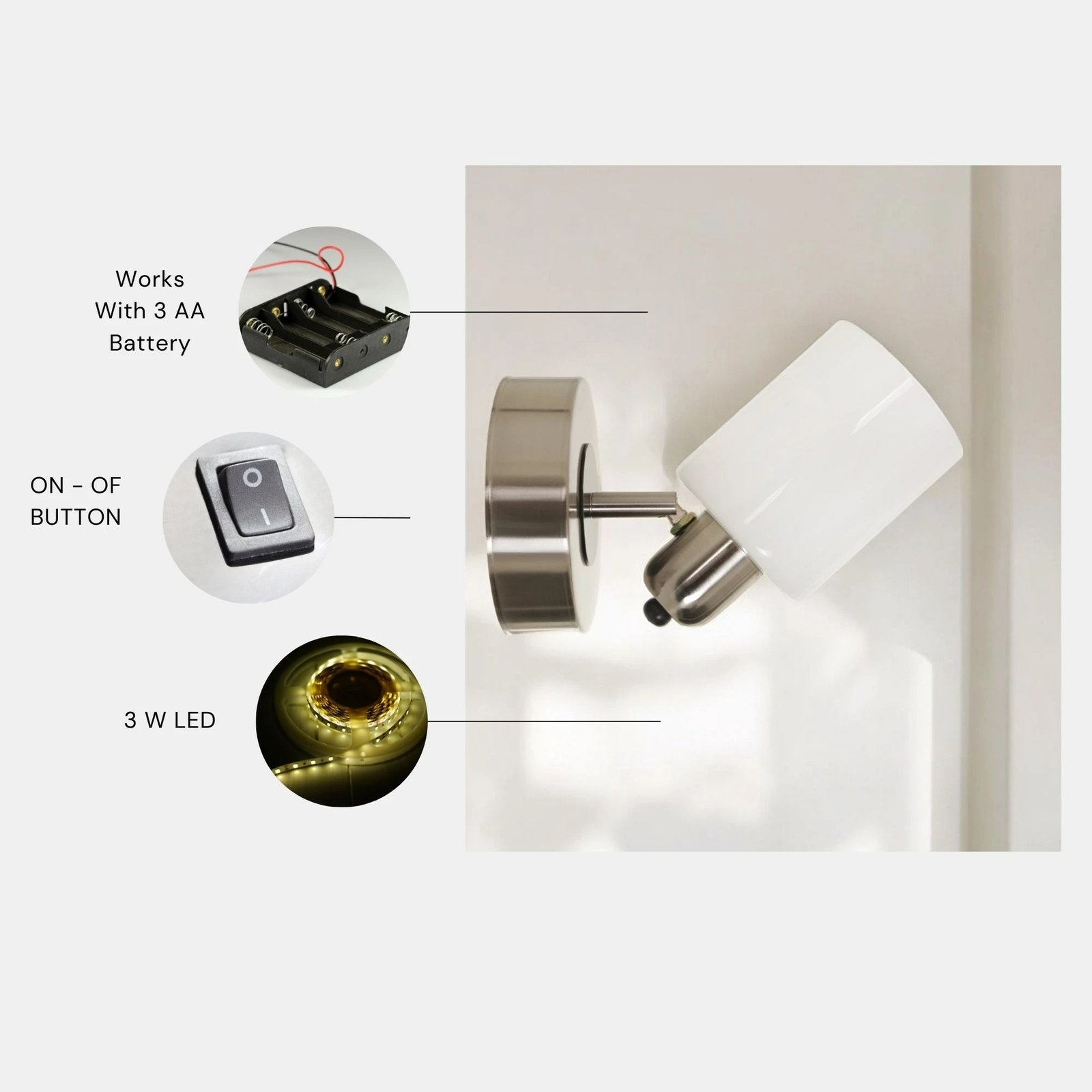 Llambë muri Opviq, Nomi - 8434-1P, krom