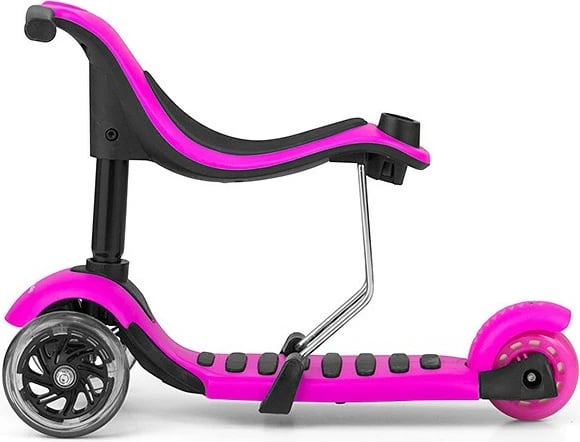 Trotinet 3‑në‑1, Milly Mally, Little Star, me ndenjëse dhe shufër prindi, rrota LED, kapacitet 20/50 kg, i gjelbër