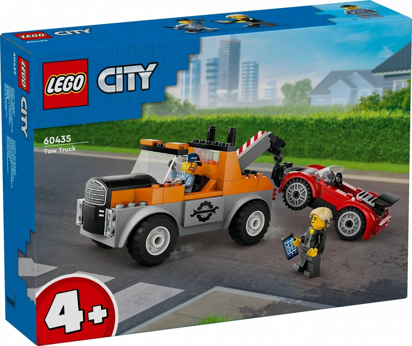 Set lodrash LEGO City 60435, Kamion tërheqës dhe veturë sportive, 101 pjesë, për fëmijë
