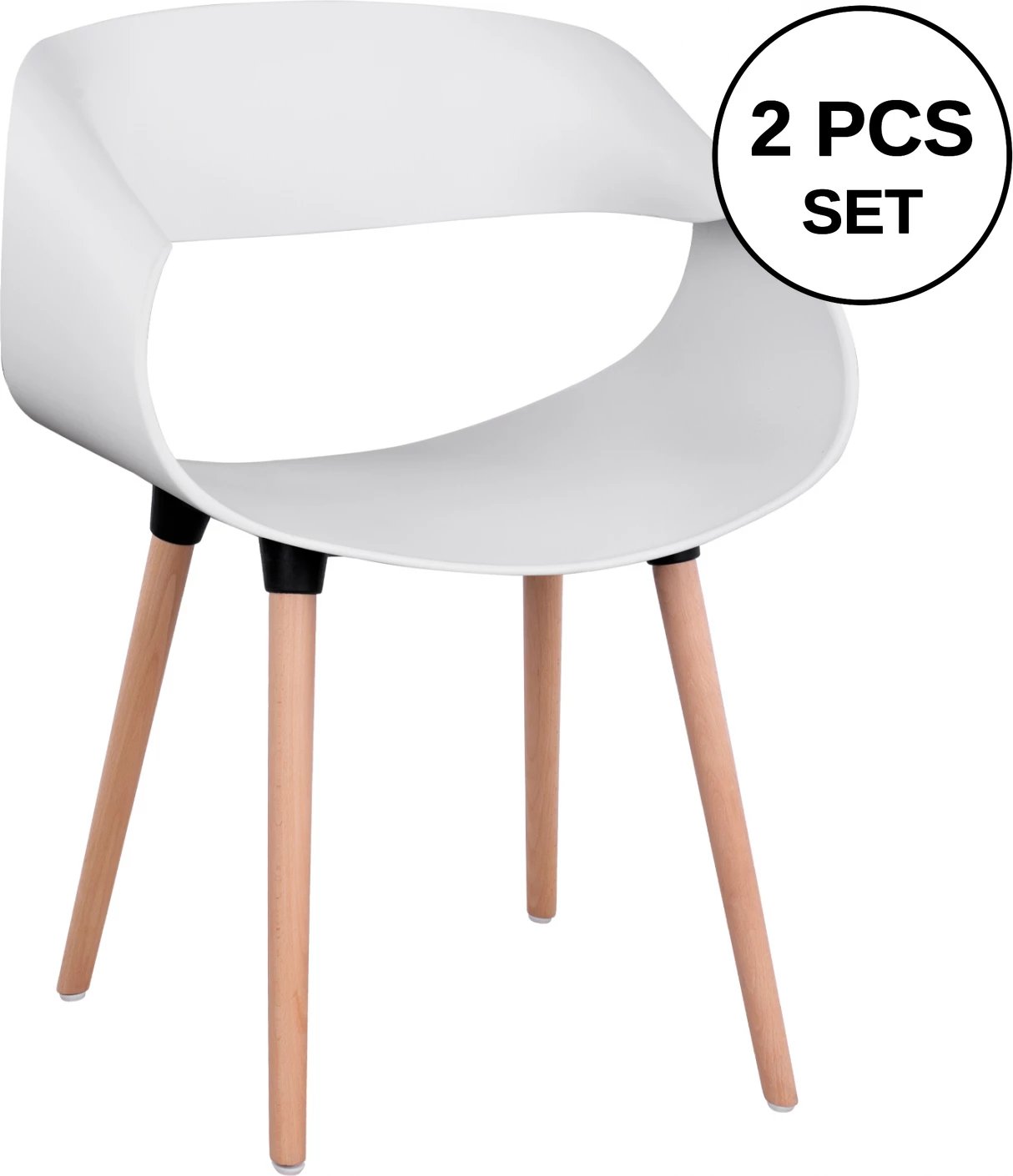 Karrige me krahë polipropileni Maggie FH8600.01 ngjyrë e bardhë 59x53x80 cm, set prej 2 copë