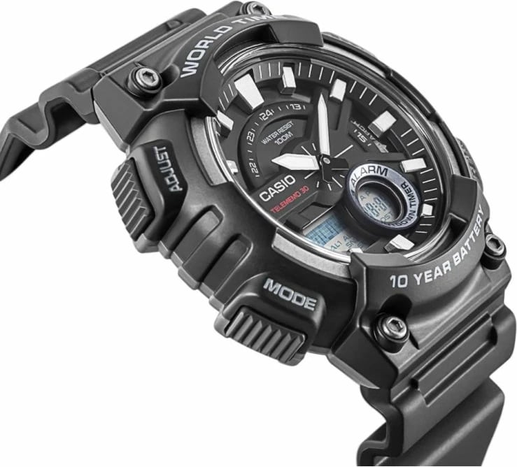 Orë dore për meshkuj CASIO, e zezë