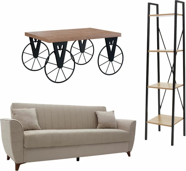 Set mobiljesh për dhomë dite studentësh Living 6, 3 copë