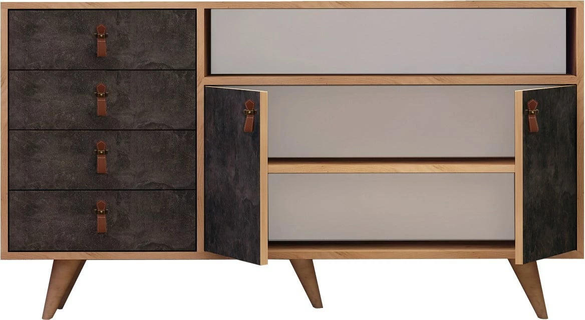 Konsol Hanah Home, Pagina, ngjyrë lis dhe gri e errët