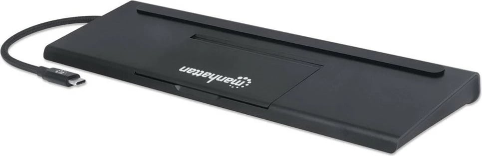 Docking station MANHATTAN USB-C 11-in-1, 4K, 3 monitorë, e zezë