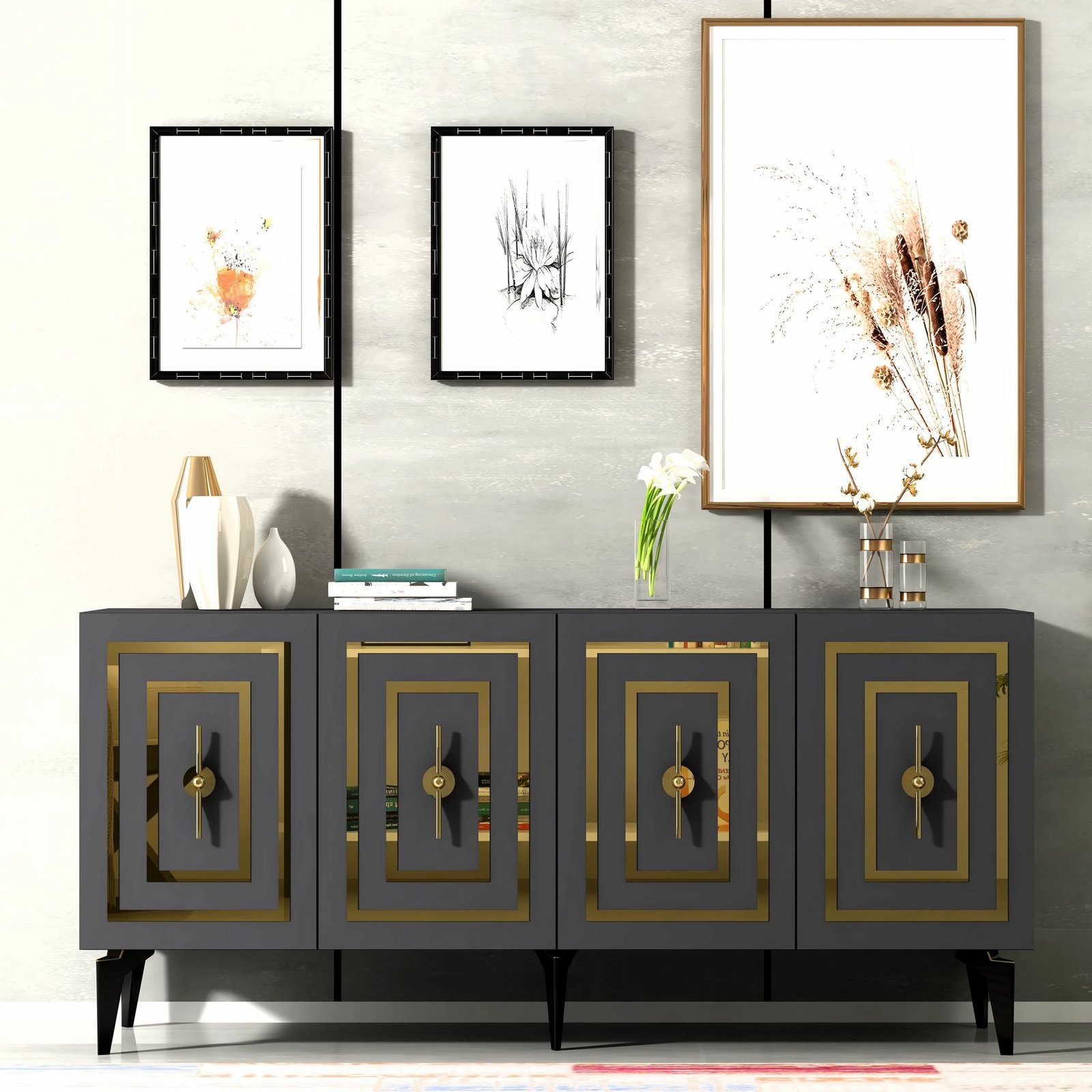 Konsol Skye Decor, ngjyrë antracit, Viola